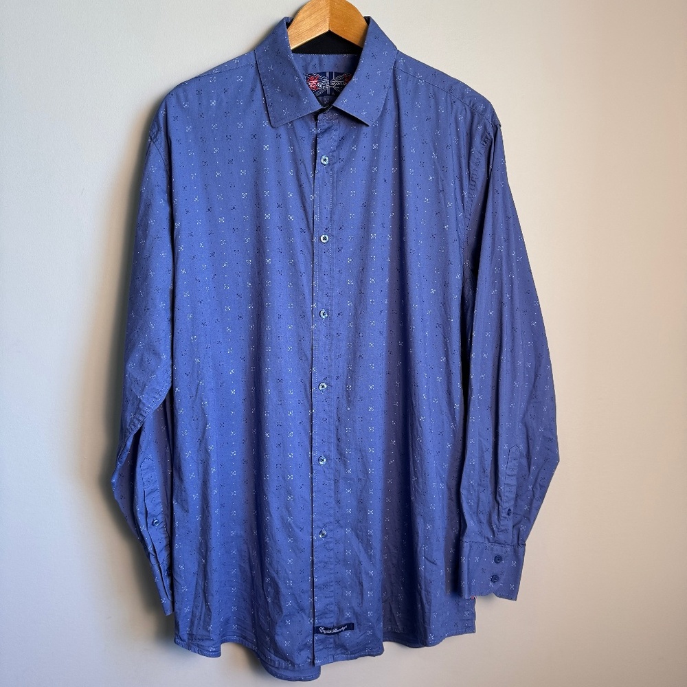 English Laundry Blue Printed Men's Dress Shirt